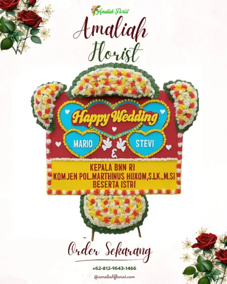 Papan Bunga Pernikahan Bingin Teluk